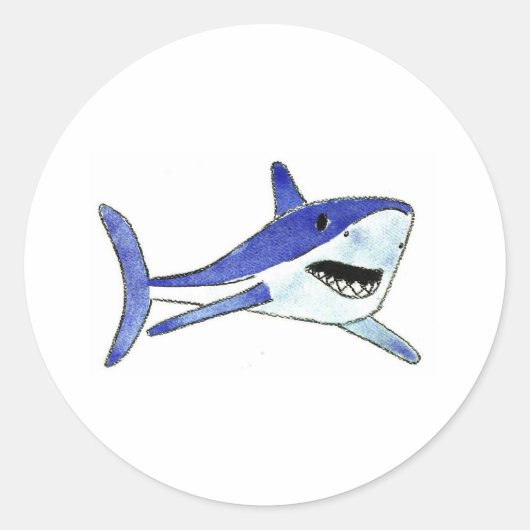 Mako Shark Ronde Sticker (Voorkant)