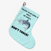 Makohaai: Druk niet op naam Grote Kerstsok (Voorkant (Hangend))