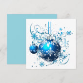 MAKOM1000- Blue Christmas - Blue Christmas Ornamen Feestdagenkaart (Voorkant / Achterkant)