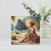 MAKOM1000-  DAME KUNST FEESTDAGENKAART (Staand voorkant)