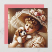 MAKOM1000- DAME KUNST FEESTDAGENKAART (Voorkant / Achterkant)