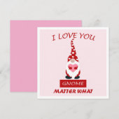 MAKOM1000- Gnome Cute Valentine Humor Feestdagenkaart (Voorkant / Achterkant)