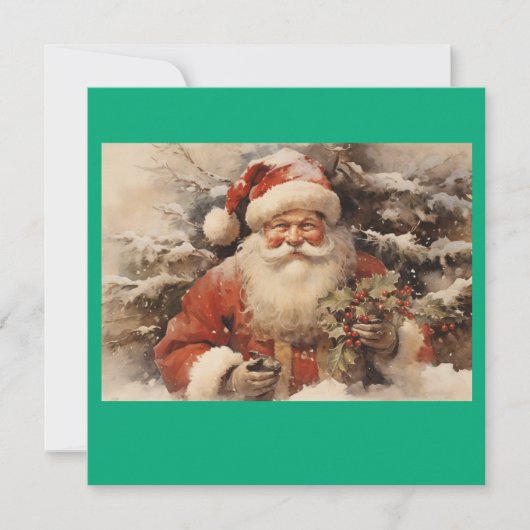 MAKOM1000- Oude Kerstman Kunst Feestdagenkaart (Voorkant)