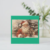 MAKOM1000- Vintage Santa Claus Art Feestdagenkaart (Staand voorkant)