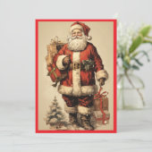 MAKOM1000- Vintage Santa Claus Postcard Feestdagenkaart (Staand voorkant)