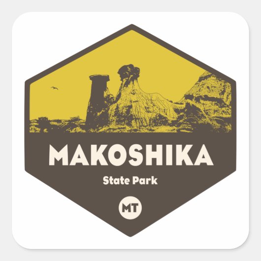 Makoshika State Park, Montana Vierkante Sticker (Voorkant)