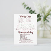 Makreel- en chocoladerecepten briefkaart (Staand voorkant)