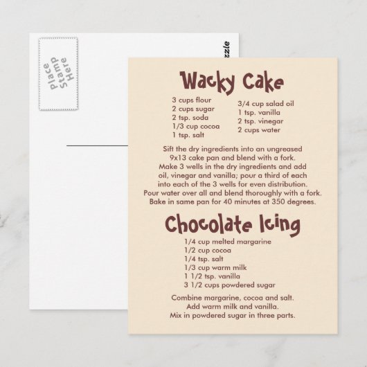 Makreel- en chocoladerecepten briefkaart (Voorkant / Achterkant)