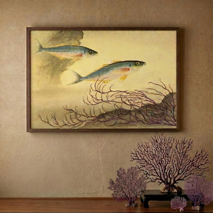 Makreel in de Oceaan, Vintage Japonisme Kunst Poster