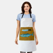 Makreel op snijbord schort (Gedragen)