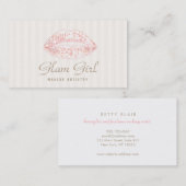 makreel roze lips strips visitekaartje (Voorkant / Achterkant)