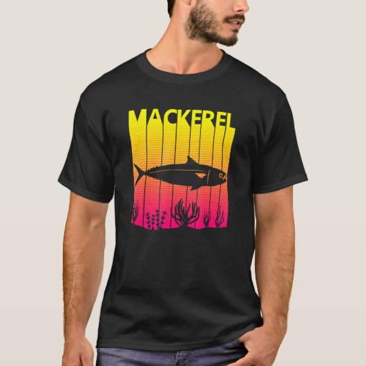 Makreel Vis Retro T-shirt (Voorkant)