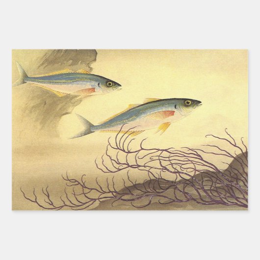 Makreel Vis Zwemmen in de Oceaan Inpakpapier Vel (Voorkant)
