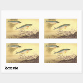 Makreel Vis Zwemmen in de Oceaan Rechthoekige Sticker (Vel)