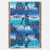 Makua Monstera Hawaiian Striped Blend Blankets Deken (Voorkant Verticaal)