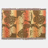 Makua Monstera Hawaiian Striped Blend Blankets Deken (Voorkant)