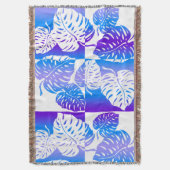Makua Monstera Hawaiian Striped Blend Blankets Deken (Voorkant Verticaal)