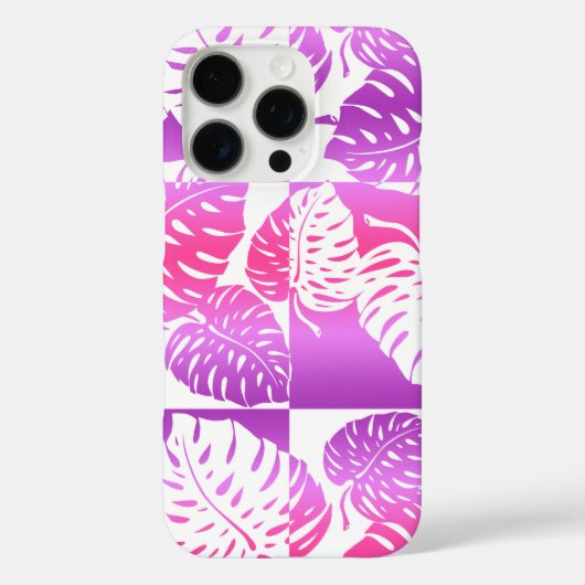 Makua Monstera Hawaiian Striped Blend Roze Case-Mate iPhone Case (Achterkant)