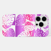 Makua Monstera Hawaiian Striped Blend Roze Case-Mate iPhone Case (Achterkant (horizontaal))