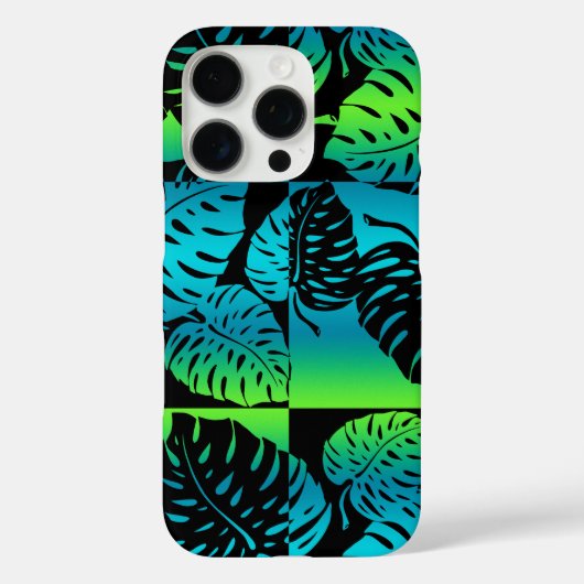 Makua Monstera Hawaiian Striped Blend Turq Case-Mate iPhone Case (Achterkant)
