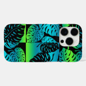 Makua Monstera Hawaiian Striped Blend Turq Case-Mate iPhone Case (Achterkant (horizontaal))