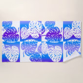 Makua Monstera Tropical Hawaiian Paars Blend Strandlaken (Voorkant)