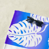 Makua Monstera Tropical Hawaiian Paars Blend Strandlaken (In situ)