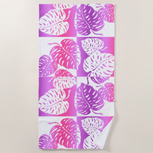 Makua Monstera Tropical Hawaiian Pink Blend Strandlaken