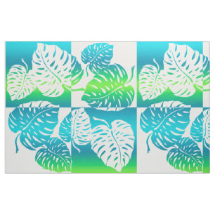 Makua Monstera Tropical Hawaiian Striped Blend Stof