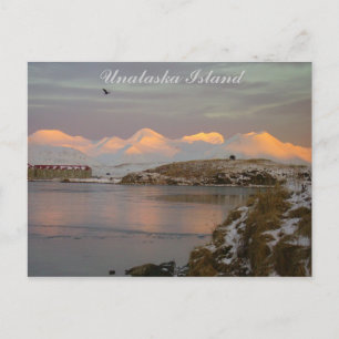 Makushin bergen tijdens de winterzonsopgang briefkaart