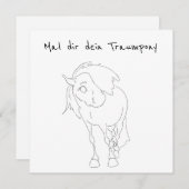Mal dir dein Traumpony, lustige Pferde- Karte Feestdagenkaart (Voorkant / Achterkant)