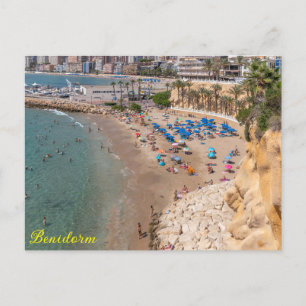 Mal Pas Beach, Benidorm, Costa Blanca, Spanje Feestdagenkaart