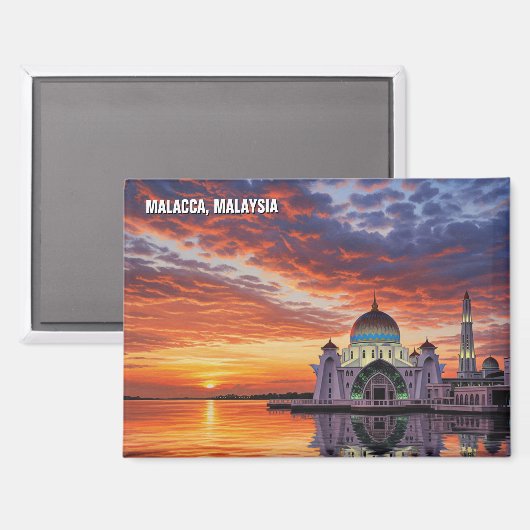 Malacca Straits Mosque Malaysia Postcard Magneet (Voorkant / Achterkant)
