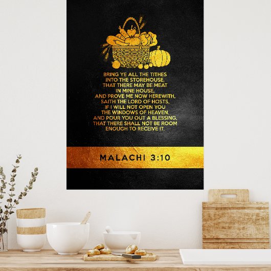 Malachi 3:10 Bijbelversie Poster (Keuken)