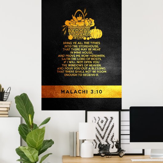 Malachi 3:10 Bijbelversie Poster (Thuiskantoor)