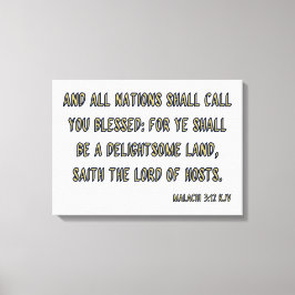 Malachi 3:12 Bijbelverse KJV Wall Art Canvas Afdruk