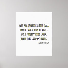 Malachi 3:12 Bijbelverse KJV Wall Art Canvas Afdruk