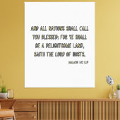 Malachi 3:12 Bijbelverse KJV Wall Art Canvas Afdruk (Insitu (Woonkamer))