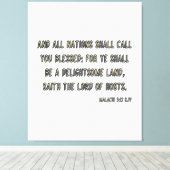 Malachi 3:12 Bijbelverse KJV Wall Art Canvas Afdruk (Insitu (Houten vloer))