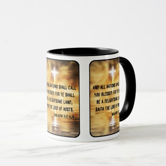 Malachi 3:12 KJV Bijbel Verse Pic Two-Tone Mok (Voorkant rechts)