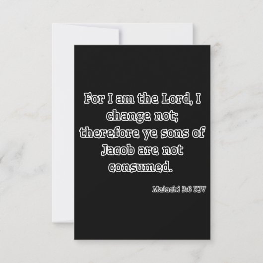 Malachi 3:6 KJV Bijbel Verse Groet Kaart (Voorkant)