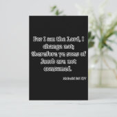 Malachi 3:6 KJV Bijbel Verse Groet Kaart (Staand voorkant)