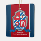 Malachi-naam die crest eagle red custom betekent keramisch ornament (Links)