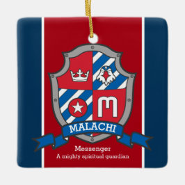 Malachi-naam die crest eagle red custom betekent keramisch ornament
