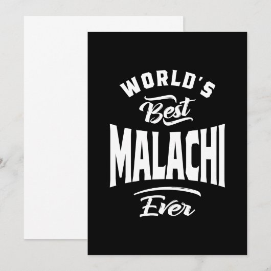 Malachi Persoonlijke naam Birthday Gift Bedankkaart (Voorkant / Achterkant)