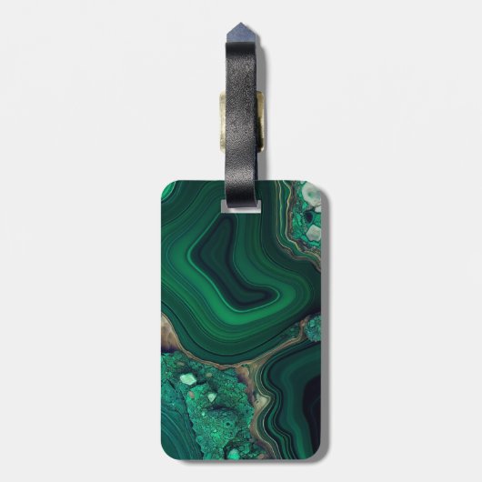 Malachiet Cu6CO3(OH)2 Bagagelabel (Achterkant verticaal)