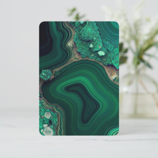 Malachiet Cu6CO3(OH)2 Bedankkaart (Staand voorkant)