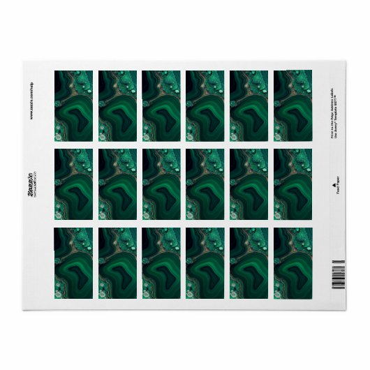 Malachiet Cu6CO3(OH)2 Etiket (Full Sheet)