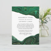 Malachiet en goud agaat verkleinde gastenlijst aankondiging (Staand voorkant)