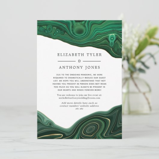 Malachiet en Gouden Agaat Beperkte Gastlijst Aankondiging (Staand voorkant)